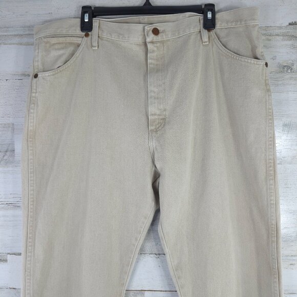 WRANGLER 13MWZTN MEN'S SIZE 40X30 PREWASHED TAN COWBOY CUT ORIGINAL FIT JEANS - Picture 5 of 16